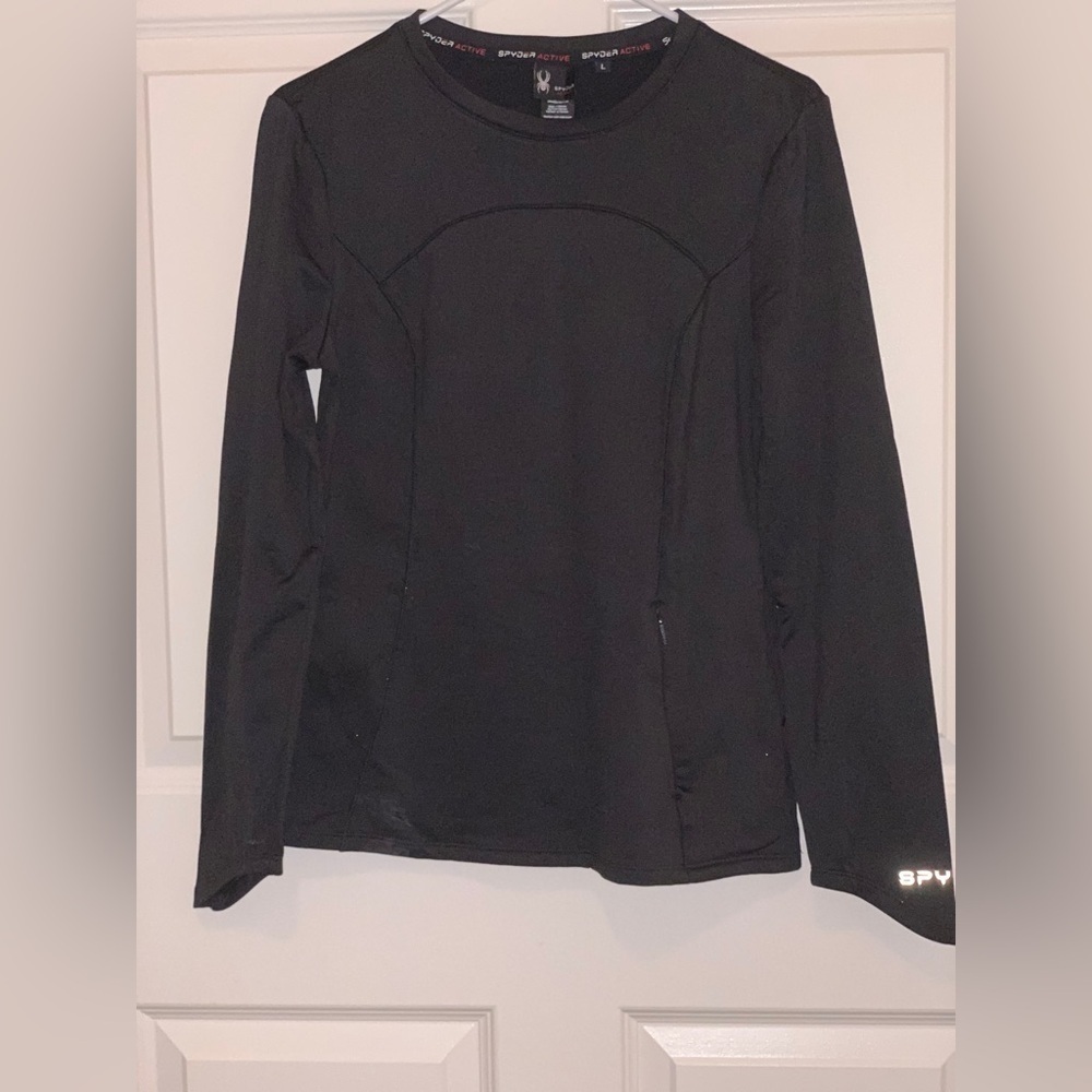 Spyder Active Black Performance Long Sleeve Shirt.  Size-Large